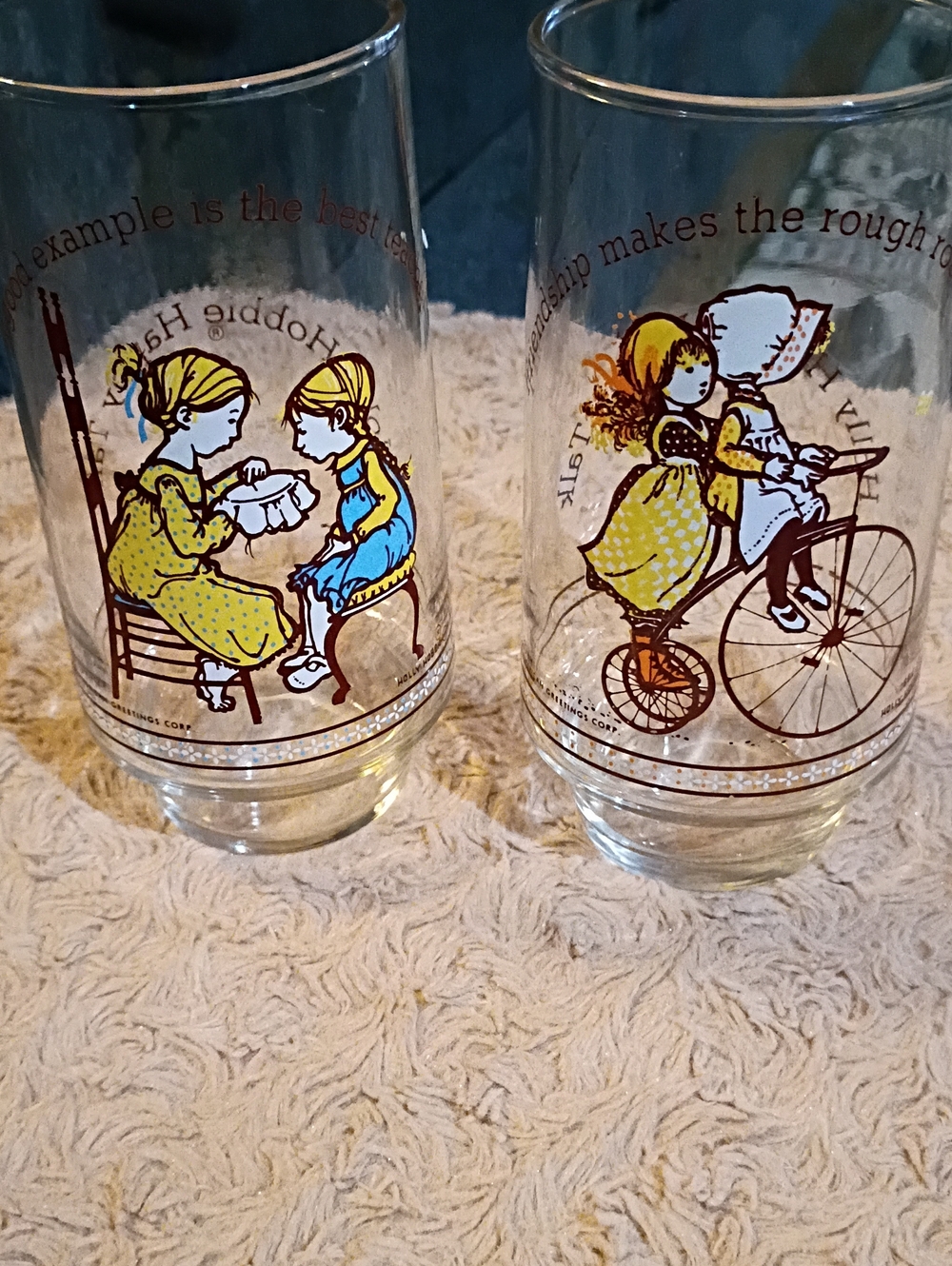 Holly Hobbie 1970's Happy Talk Glass Tumblers Limited Edition Cocoa Cola